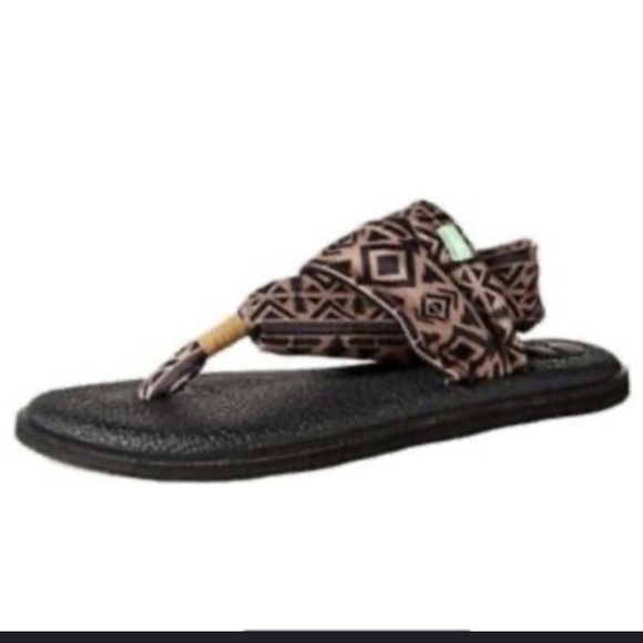 Sanuk Yoga Sling 2 Brown Tribal Print Sandal 7 - Picture 1 of 8